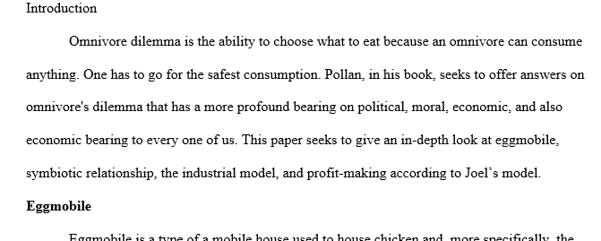What is the “Eggmobile” and what is its purpose on the farm? What tasks do these chickens preform for Joel? What is a Symbiotic relationship? 1 Egg