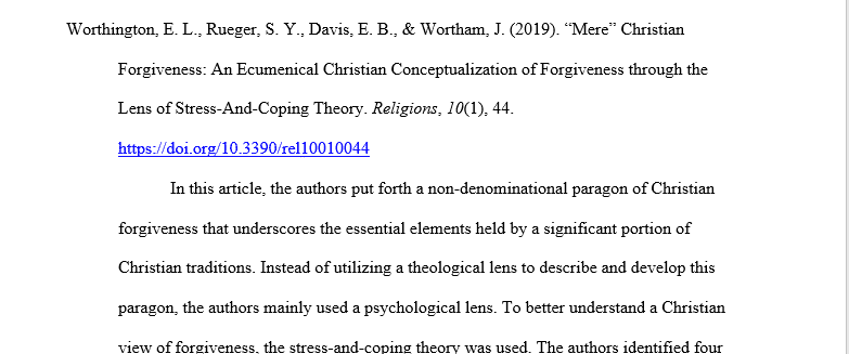 For this assignment you will begin to build a scientific base of knowledge related to how Psychology and Christianity impacts a topic of 1 Bibliography