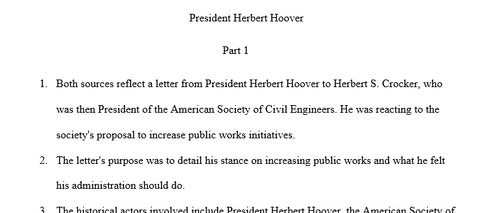 In the introduction and first body paragraph examine the economic state of the United States in the 1920s. What major industries were in a 1 Hoover