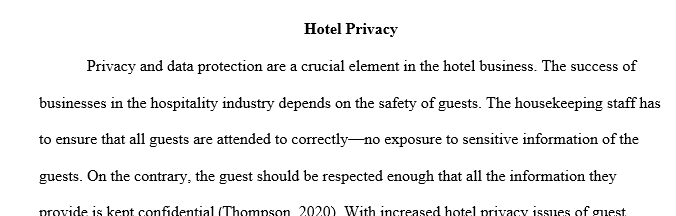 Padgett-Beale's Chief Privacy Officer has invited you to "shadow" the company's internal investigators as they look into a privacy problem 1 Hotel