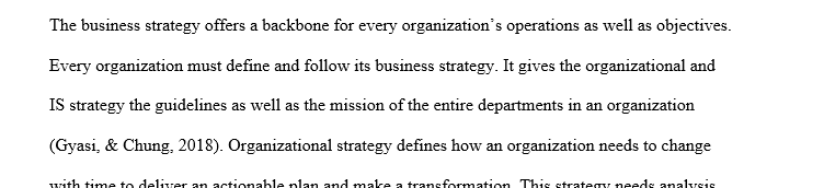 Why is it important for business strategy to drive organizational strategy and IS strategy? What might happen if the business strategy 1 Purpose