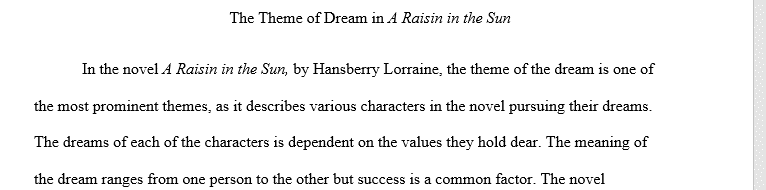 After reading A Raisin in the Sun and the cultural and historical contexts of the play’s subject matter, you should develop an interpretive question 4 Sun