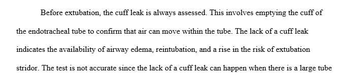 Explain the leak test prior to extubation. Why is it important? Explain the SBT including RSBI. Explain the significance of the occlusion pressure 1 bation