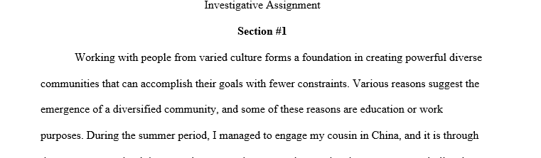 The goal is to learn about the many ways people define themselves, beyond just using race/ethnicity, gender, or language, for example, and 1 investiiii