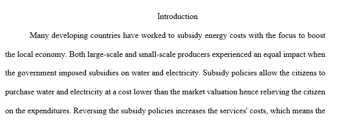 To what extent the removal of subsidies for electricity and water will affect the logistics sector in Oman? You need to consider all parties involved. 1 oman