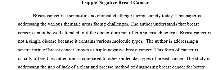You will read the article about Tripple-Negative Breast Cancer