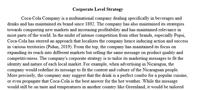 Strategy identification (2 pages) • First, identify the firm's current