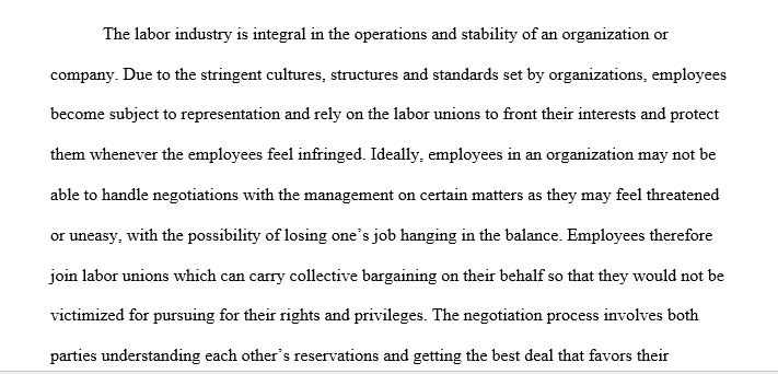 Discuss what a union would propose in an attempt to have more input on the process. What would be the advantage to the union?