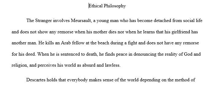 Compare the ethical philosophy expressed in the novel 