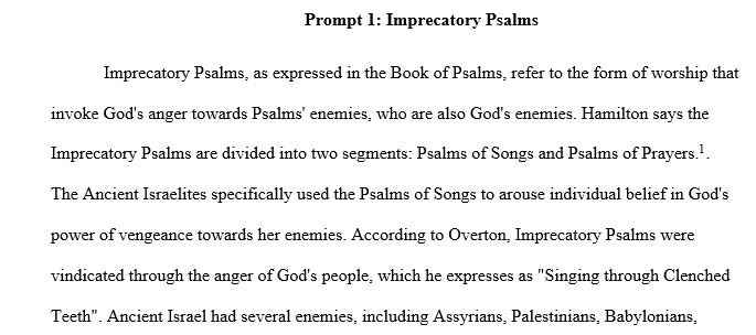 Explain your understanding of the "imprecatory psalms