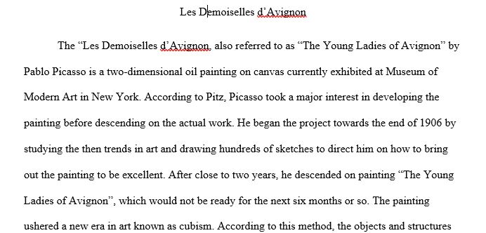  Write a short paper about a two-dimensional piece of artwork