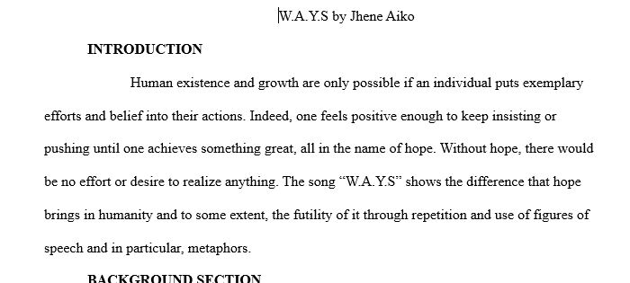 Essay 2 is a song analysis paper that will use one song through which to examine a controversial issue. There are a lot of different moving