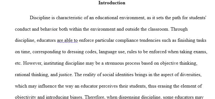 Effects of Biased Discipline towards students of color and the effects of excessive discipline on students.