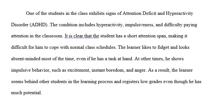 Write a paper about Attention deficit and hyperactivity disorder. Use APA formatting style . Should be free from plagiarism