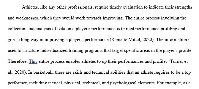 Select an athlete from a sport of your choosing and discuss how performance profiling could enhance their athletic performance. Use a