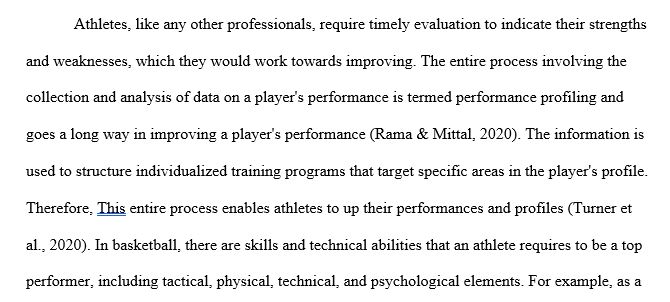 Select an athlete from a sport of your choosing and discuss how performance profiling could enhance their athletic performance. Use a