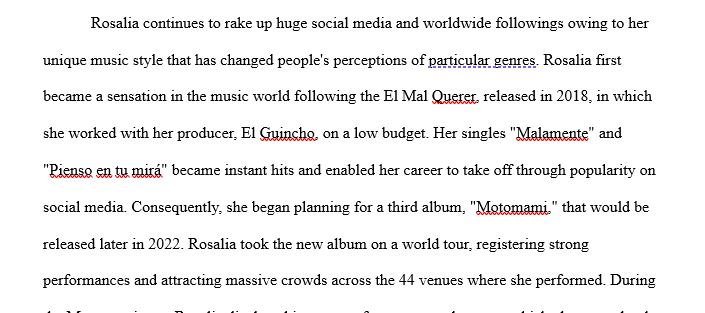How does the pop star Rosalía create a dramatic experience for her audience and fans during her motomami tour and what significance does the