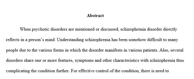 Schizophrenia research paper apa style