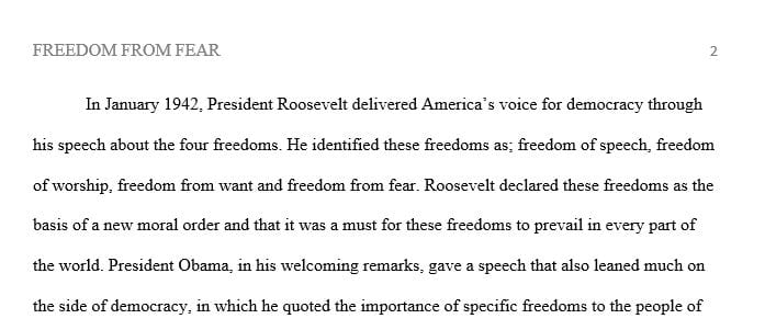 essay about the four freedoms speech