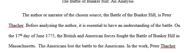 Battle of bunker hill essay