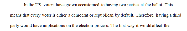 The Democrats and the Republicans are said to hold a duopoly meaning that they share almost all the political power in the country.