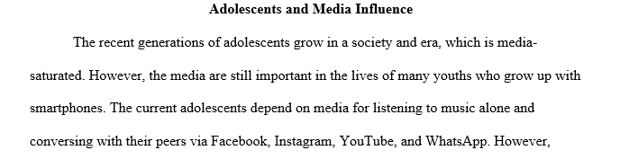 Adolescents and social media influence