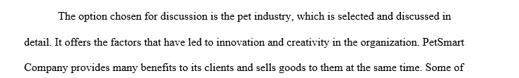 Use a company from the technology or pet industry that interests you.