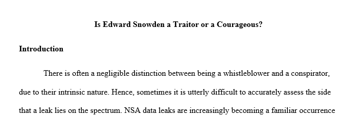 Edward Snowden – Argument paper pick a side