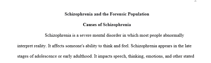 Explain the relationship between schizophrenia and crime