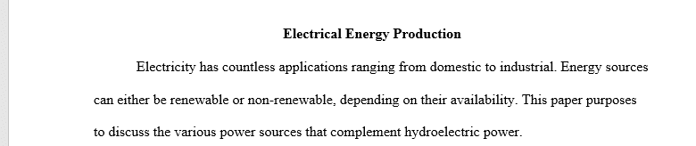 Explaining electrical energy production