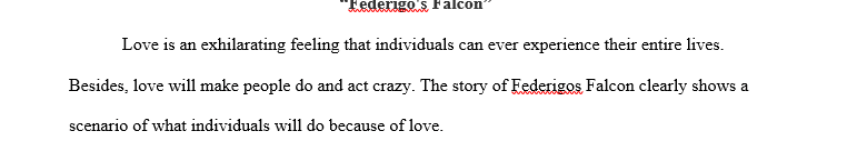 Federigo’s Falcon is a story about love, devotion, and sacrifice