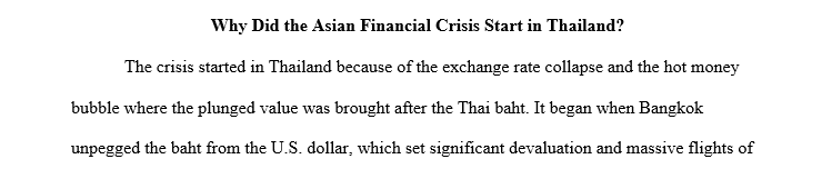 How the Asian Financial crisis shock Thailand