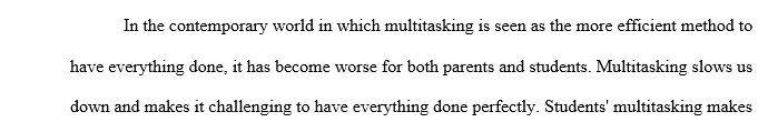 Negative consequences of multitasking to teenagers