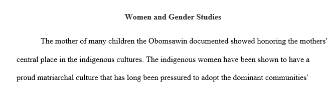 The roles of Indigenous women depicted in ways