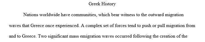 reasons for the emigration of Greeks to North America from Anatolia and the Balkans in the late nineteenth and early twentieth century