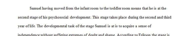 At a parent meeting Samuel's dad complains that he was "well behaved" when he was in the infant room