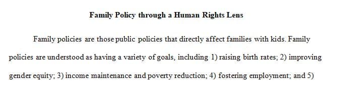 Family Policy through a Human Rights Lens
