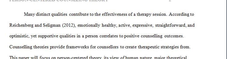 Person-Centered counselling theory 
