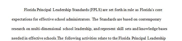 Review the 10 Florida Principal Leadership Standards
