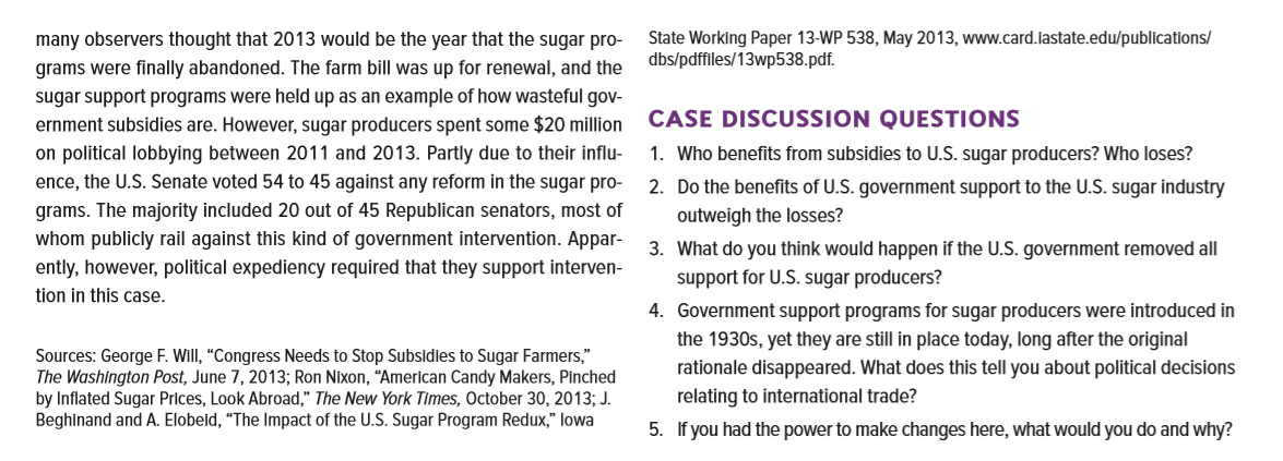 Prepare an analysis for the Sugar Subsidies Drive Candy Makers Abroad.