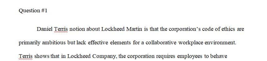 A Critique of Lockheed Martin 1 A Critique of Lockheed Martin.