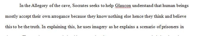 Compose a two page written connection between the Allegory of the Cave 1 Compose a two page written connection between the Allegory of the Cave