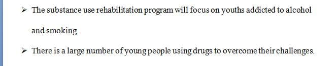 Design your own substance abuse rehabilitation program or facility 4 Design your own substance abuse rehabilitation program or facility