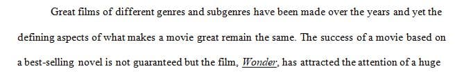 Have you ever seen a movie named Wonder