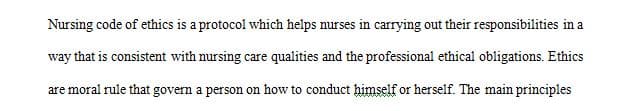 Importance of Nursing Code of Ethics  