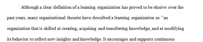 Learning Organization Assessment - Kline and Saunders