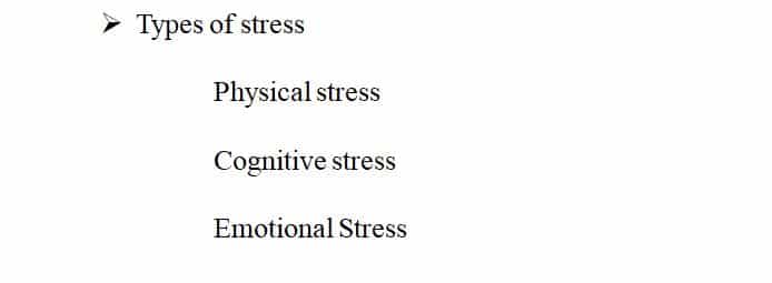 Research the four major categories of stress