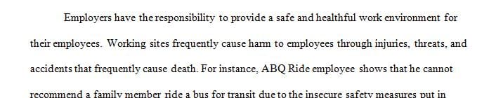 Risk management; safety and health