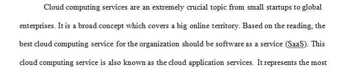 Week discussion deals with Cloud Computing and its concerns.