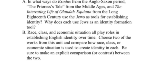 In what ways do Exodus from the Anglo- Saxon period "The Prioress's Tale" from the Middle Ages 1 In what ways do Exodus from the Anglo- Saxon period "The Prioress's Tale" from the Middle Ages